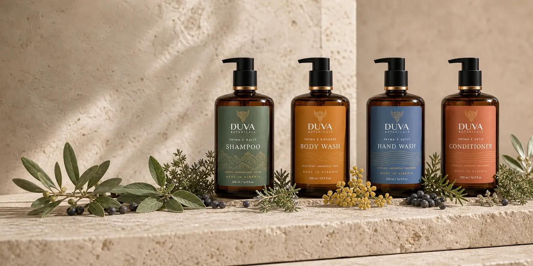 Katër produktet e koleksionit Duva Botanicals