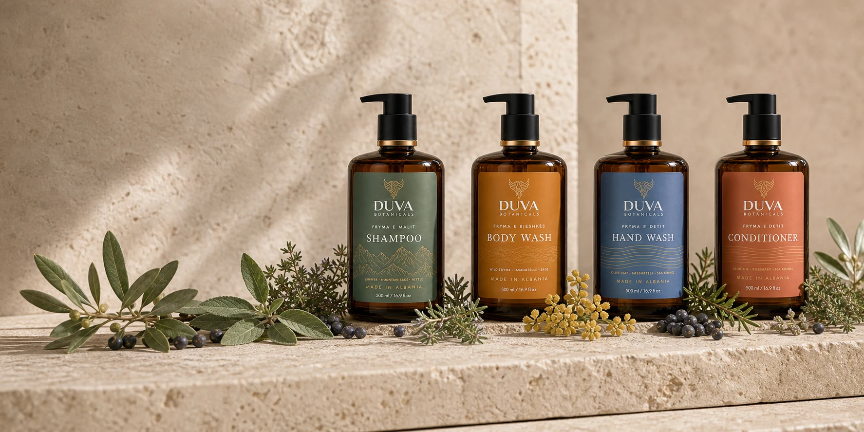 Katër produktet e koleksionit Duva Botanicals